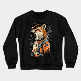 Space Astronaut Fox Kitten - Fun Animal Designs Crewneck Sweatshirt